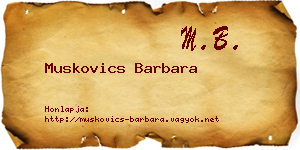 Muskovics Barbara névjegykártya